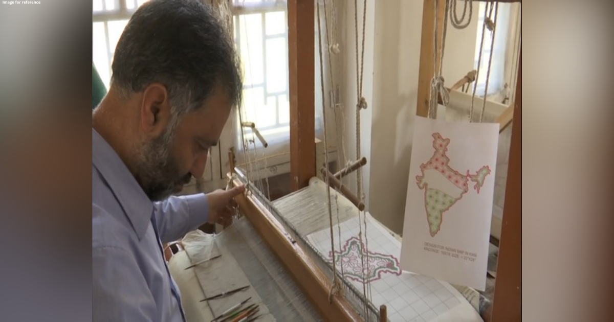 J-K: Artisans weave Kani shawl with India's map design